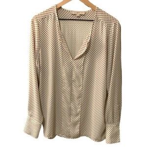 Long sleeve polka dot blouse. Size Large